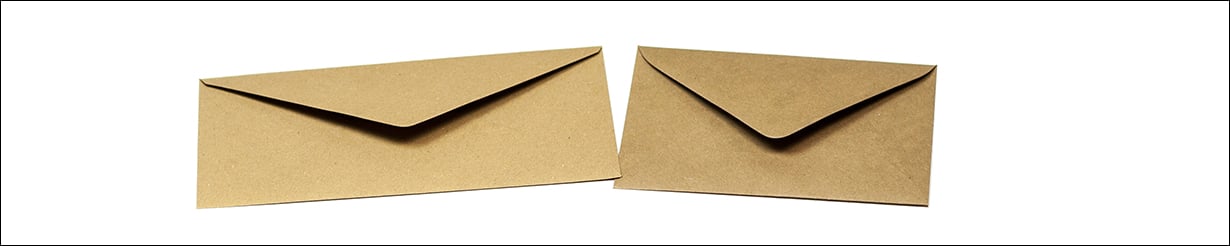 Brown kraft paper envelopes for vintage invitations and DIY projects