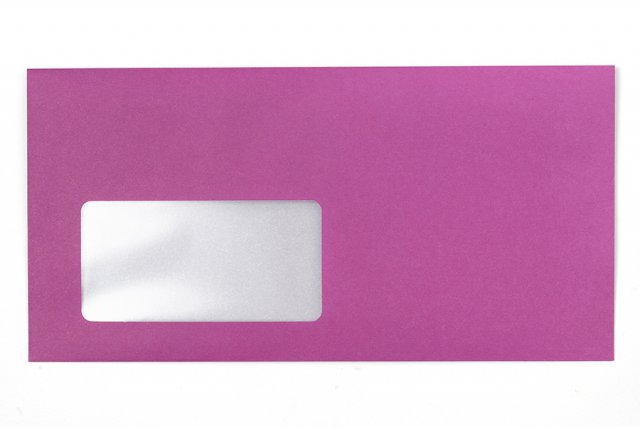 DIN Long Envelopes with Window, Pink Print