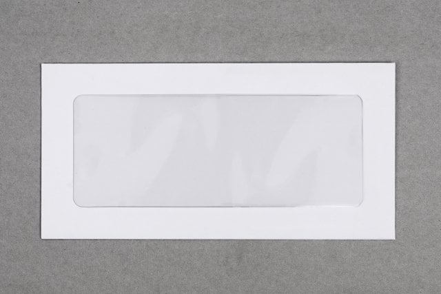 DIN Long Envelopes with Panoramic Window, White