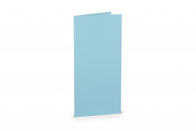 Folding cards DIN Long, Light Blue