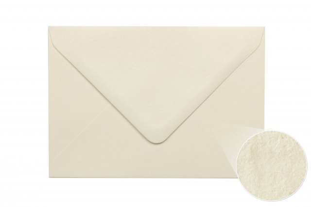 DIN B6 Envelopes, Cream, hammered texture