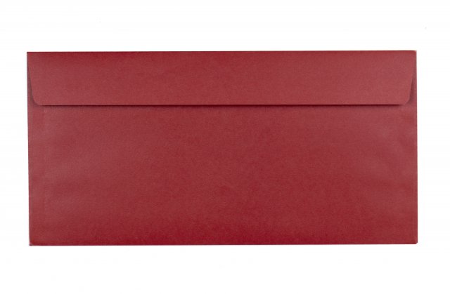 DIN Long self-adhesive Envelopes, Dark Red Print