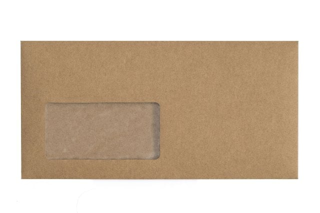 Envelopes DIN long with window, kraft paper