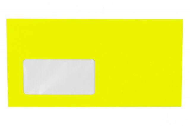 Envelopes DIN Long with Window, Neon Yellow