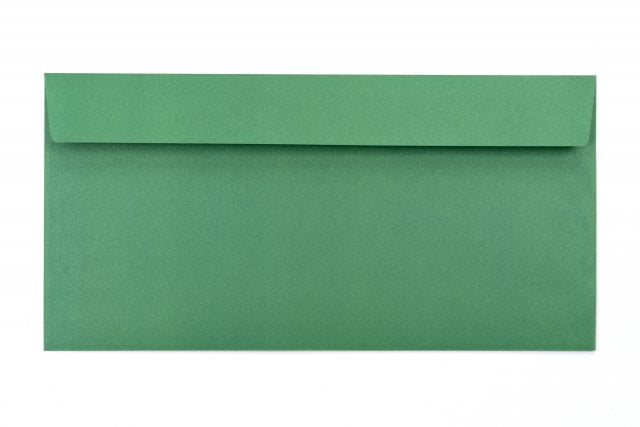 DIN Long Self-Adhesive Envelopes, Green Print