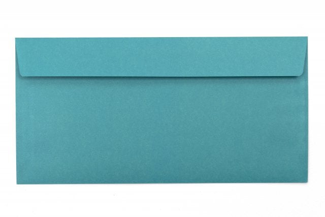 DIN Long Self-Adhesive Envelopes, Turquoise Print