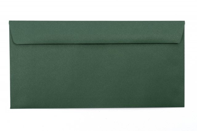 DIN Long+ Envelopes, Dark Green Print