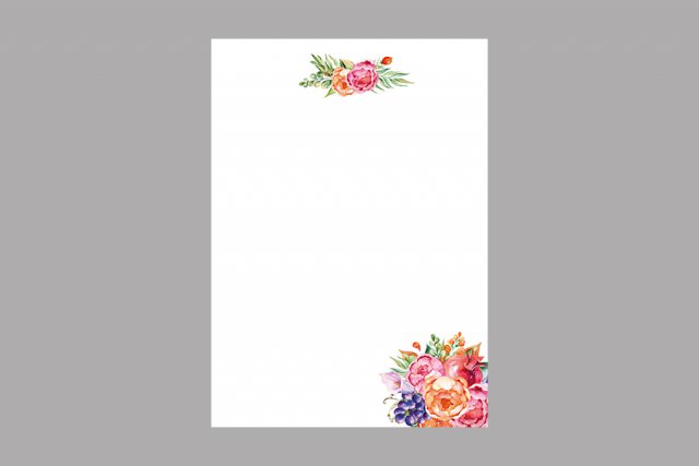 A4 Letter Paper, Roses, Single-Sided