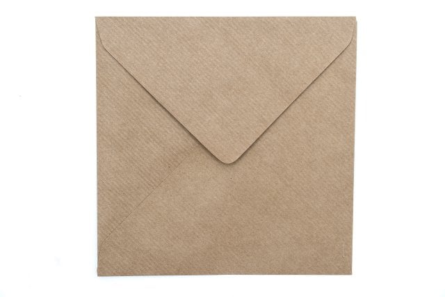 Square Envelopes 155x155 mm, Ribbed Kraft Paper