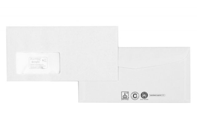 DIN Long+ Envelopes, Recycled White with Window