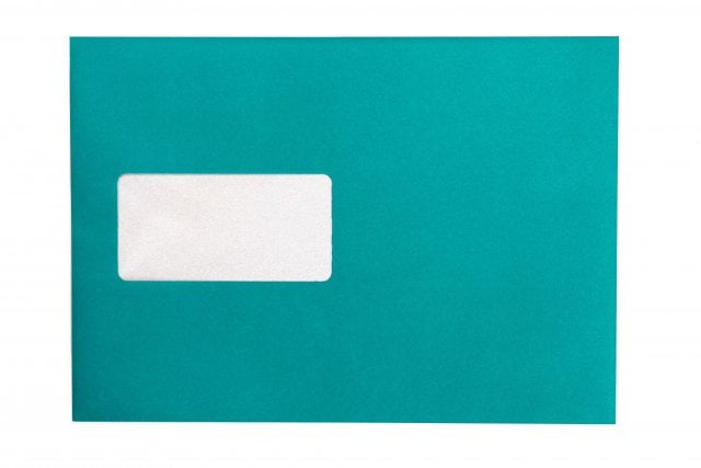Envelopes DIN C5 self-adhesive with window, Turquoise Print
