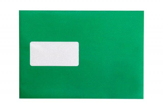 DIN C5 self-adhesive envelopes with window, Green Print