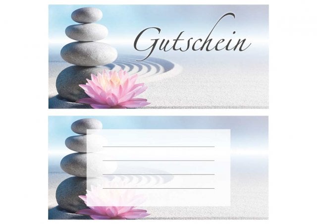 Card DIN Long, Wellness Blue Print, Voucher