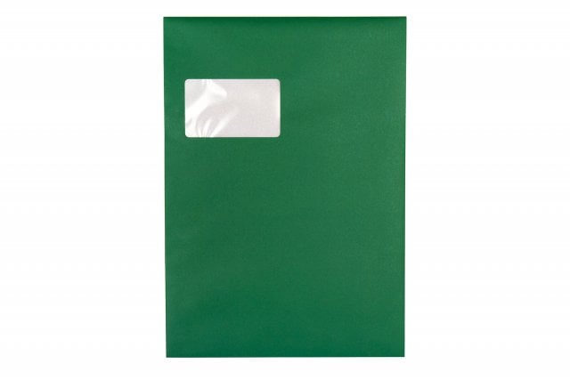 Envelopes DIN C4 Self-Adhesive with Window, Green Print