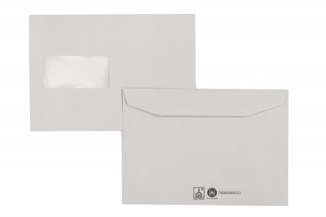 Envelopes DIN C5, Recycled Grey with Window