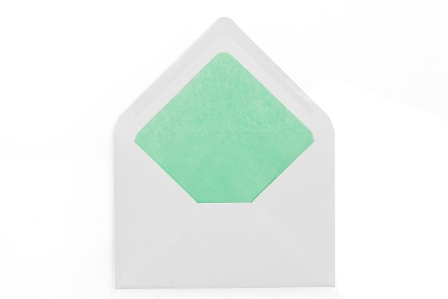 DIN C6 Envelopes, White with Turquoise Lining