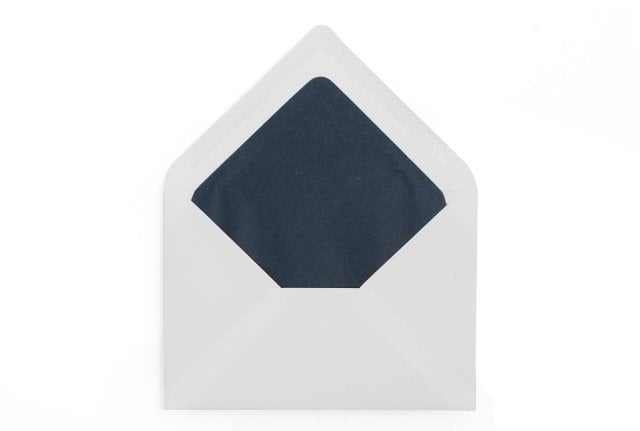 DIN C6 Envelopes, White with Dark Blue Lining