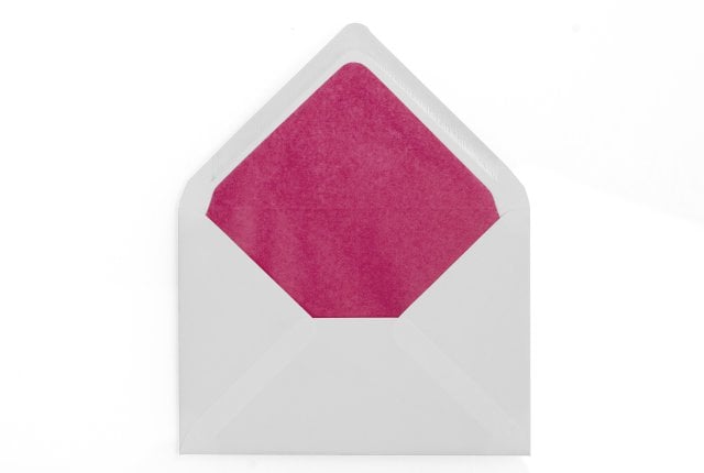 Envelopes DIN C6, White with Pink Lining