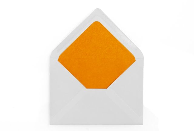 Envelopes DIN C6, White with Orange Lining
