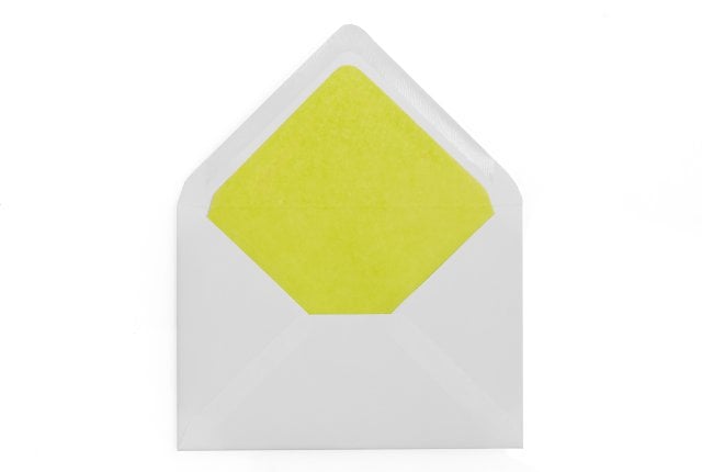 DIN C6 Envelopes, White with Light Green Lining