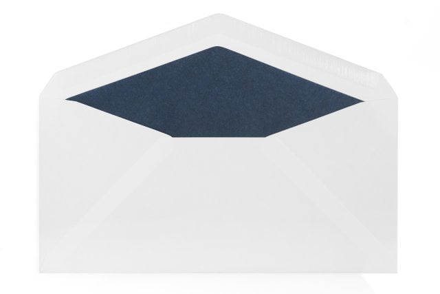 DL Envelopes, White with Dark Blue Lining