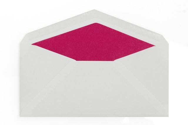 DL Envelopes, White with Pink Lining