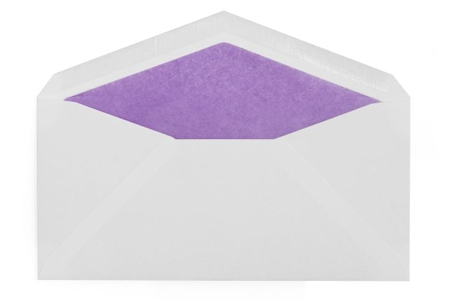 DL Envelopes, White with Purple Lining