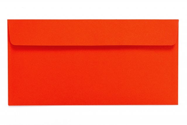 Envelopes DIN long adhesive, fluorescent red