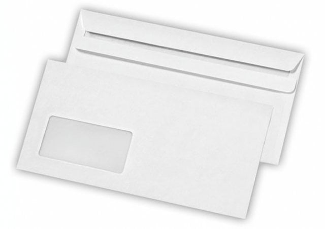 DIN long Envelopes, White with Window