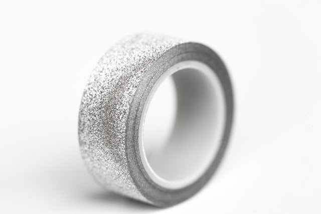 Glitter Tape Silver, 9m long, 15mm wide