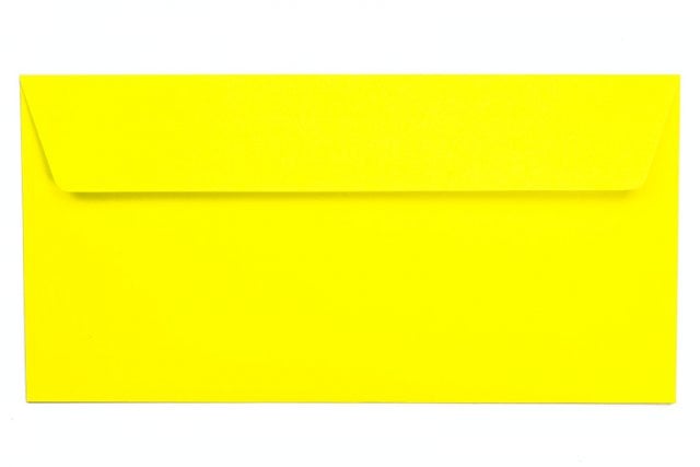 DIN Long Self-Adhesive Envelopes, Neon Yellow