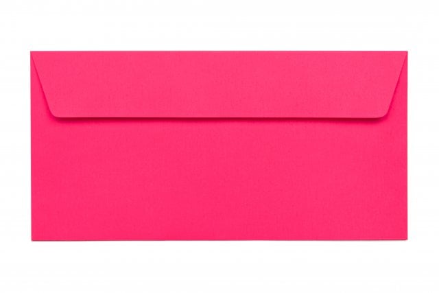 DIN Long Self-Adhesive Envelopes, Neon Pink