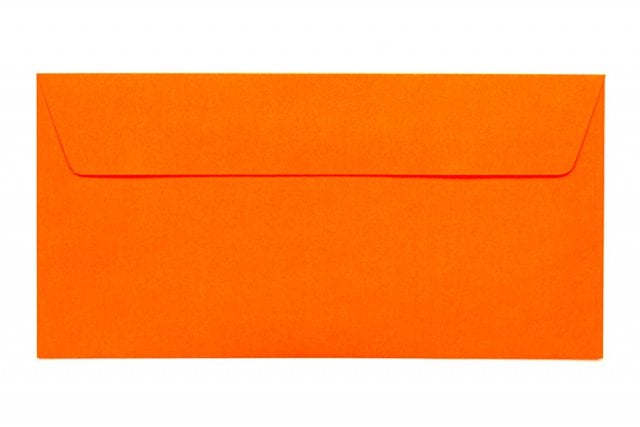 DIN Long Self-Adhesive Envelopes, Neon Orange
