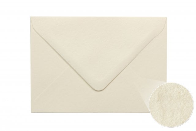 DIN C6 Envelopes, Cream, hammered texture