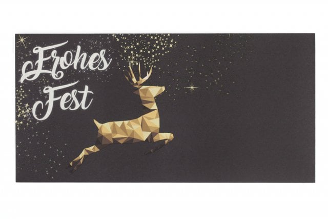 Envelopes DIN Long, Dark Grey Print, Christmas Reindeer