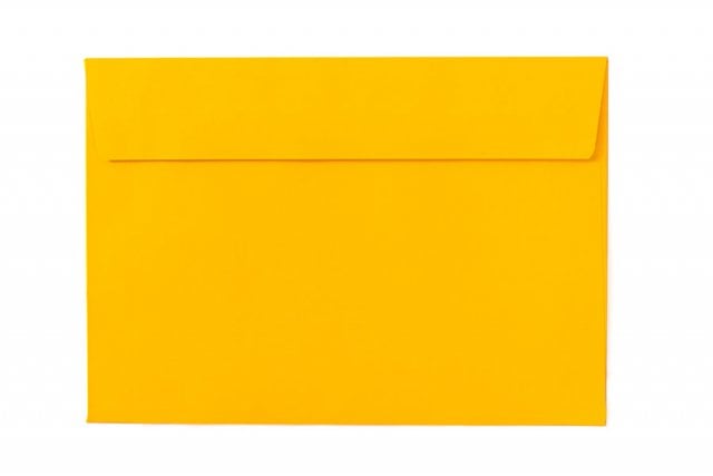 DIN C6 Self-Adhesive Envelopes, Deep Yellow
