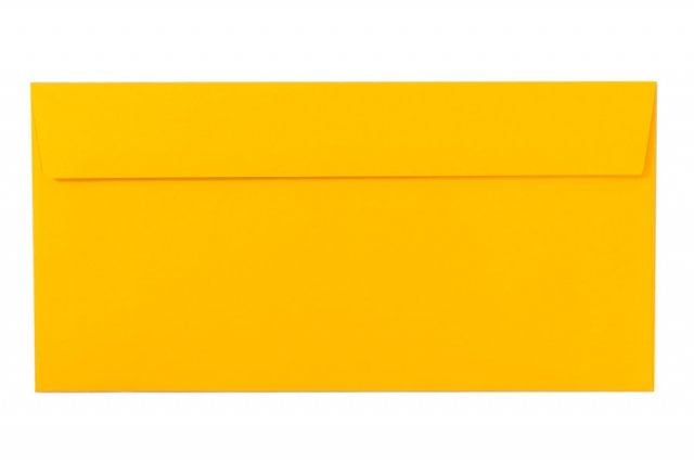 Envelopes DIN long adhesive, deep yellow