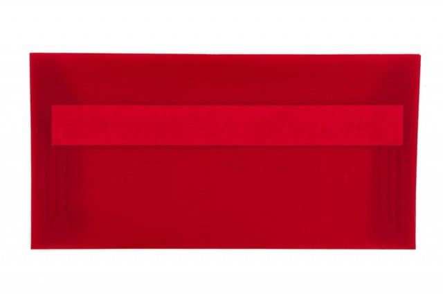 DIN Long Self-Adhesive Envelopes, Transparent Red