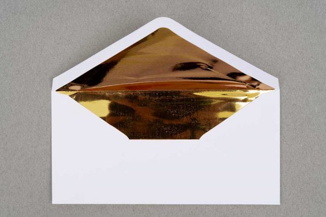 Envelopes DIN long, White with Gold Lining