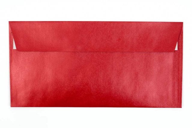 DIN Long Self-Adhesive Envelopes, Mother-of-Pearl Red