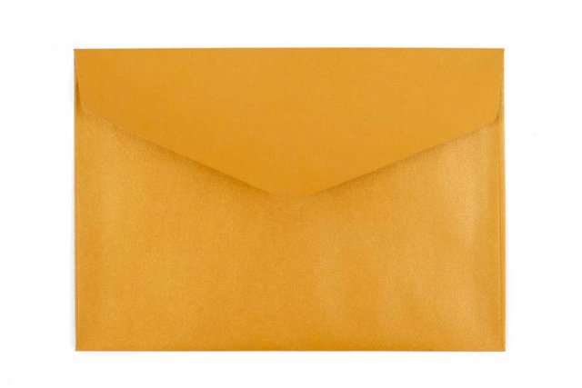 DIN C6 Peel-and-Seal Envelopes with Pointed Flap, Gold