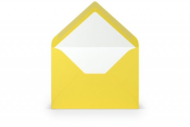 DIN B6 Envelopes, Yellow Lined