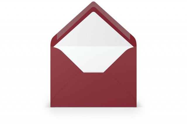 DIN B6 Envelopes, Dark Red lined