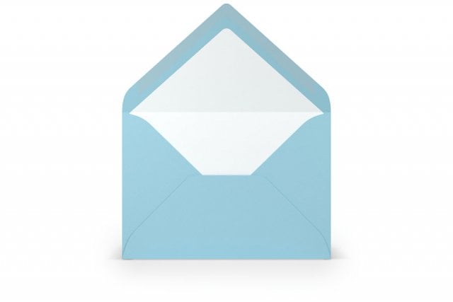 DIN B6 Envelopes, Light Blue Lined
