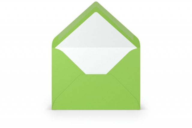 DIN B6 Envelopes, Light Green Lined