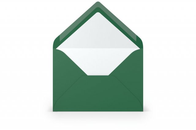 DIN B6 Envelopes, Dark Green lined