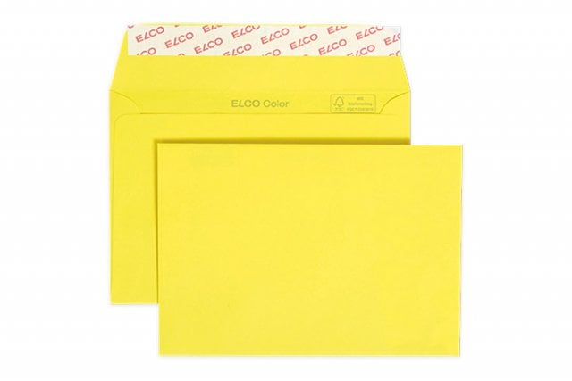 Elco DIN C6 Self-Adhesive Envelopes, Intense Yellow