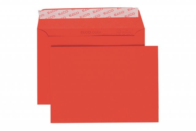 Elco DIN C6 Self-Adhesive Envelopes, Intense Red