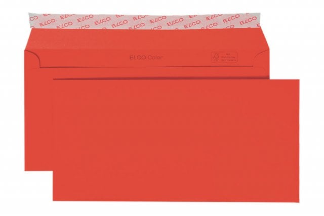 Elco DIN Long+ Self-Adhesive Envelopes, Intense Red