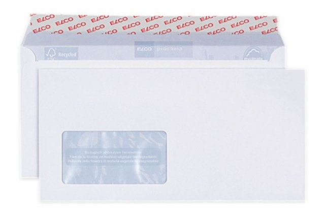 Elco Proclima DIN Long+ Self-Adhesive Envelopes, White with Window